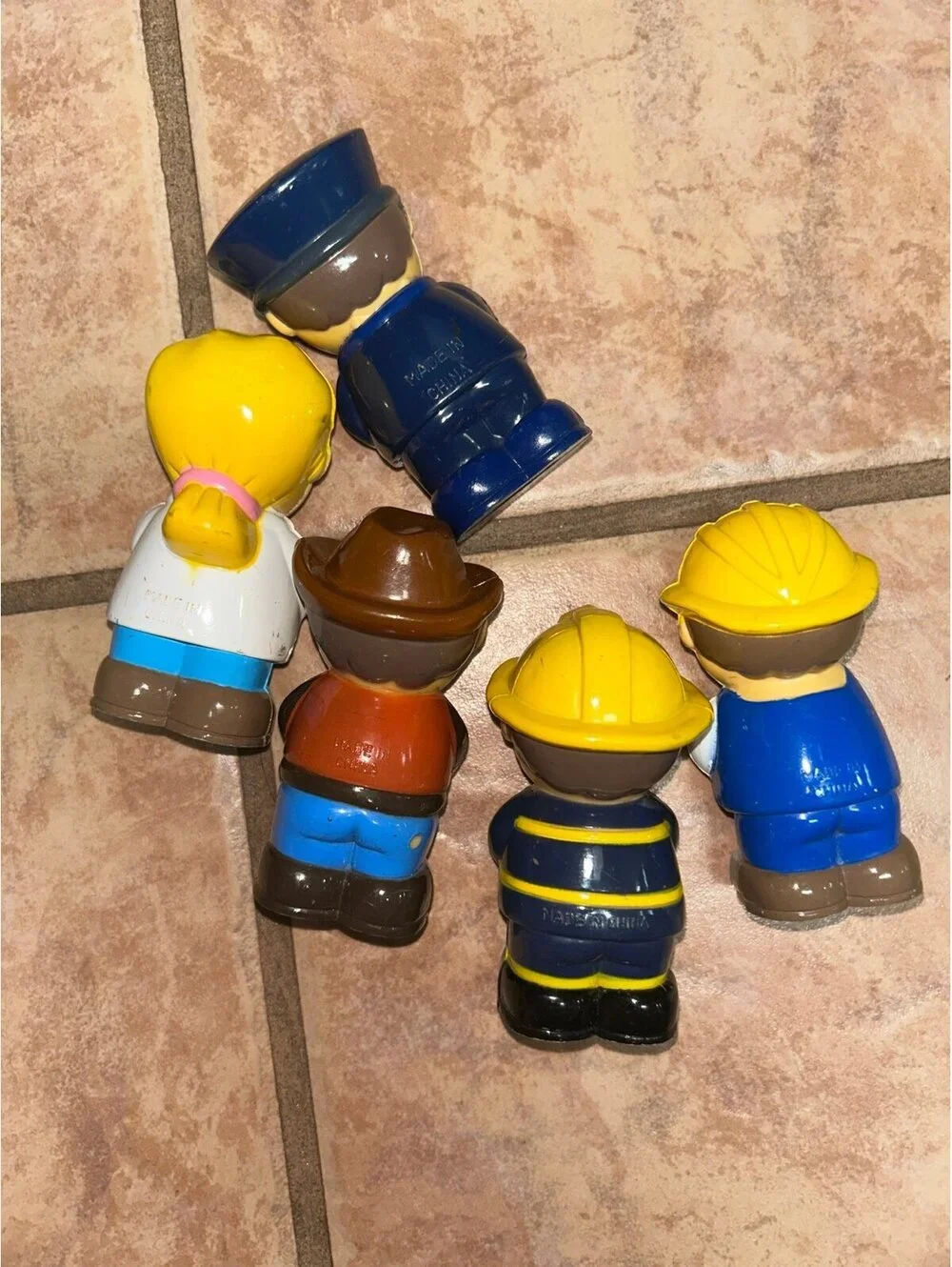 lot of 5 community helper/occupation toy figures feat. a variety of professions